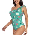 thumbnail image 2 of Fotbe Cherry Strawberry Floral Women's One Piece Swimsuits One Shoulder Swimwear Ruched Tummy Control Bathing Suits Cutout Monokini-Medium, 2 of 7