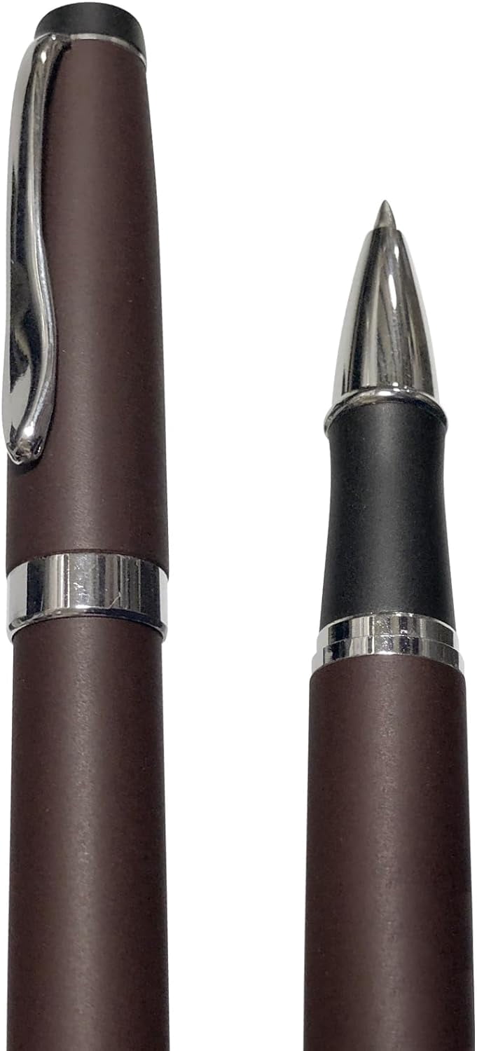 Gripper Rollerball Pen - Matt Brown with Anti Slip Grip (Budget Friendly Pen)