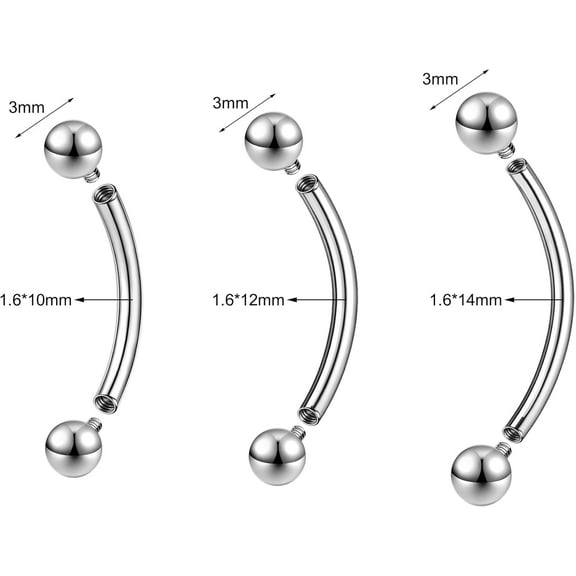 GHRTGR-14G Belly Button Ring Surgical Stainless Steel Round Cubic Zirconia Belly Button Navel Piercing Ring 10mm 12mm 14mm Navel Piercing Jewelry For Women Men Belly Piercings Barbell Jewelry