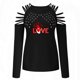 thumbnail image 4 of Blusa de manga larga con estampado de día de San Valentín y hombros descubiertos para mujer Pompotops gfhjh17927, 4 of 7