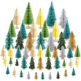 thumbnail image 1 of 50Pcs Mini Christmas Village Trees Bottle Brush Trees Trees Sisal Snow Frosted Trees Tabletop Trees Mini Sisal Trees for Christmas Party Home Decorations Diorama Models, 1 of 7