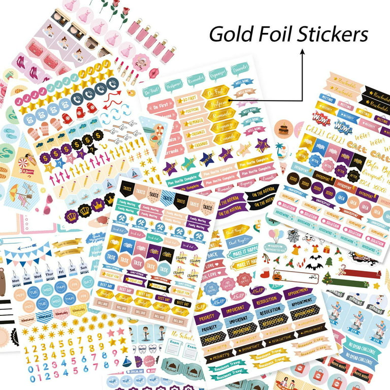 Gold Foil Meeting Planner Stickers – Paper & Glam
