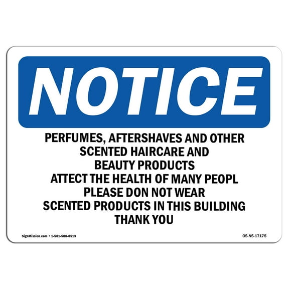 SignMission OS-NS-A-1824-L-17175 18 x 24 in. OSHA Notice Sign - Perfumes, Aftershaves & Other Scented