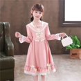thumbnail image 5 of Otqutp Girls' Winter Dress Children Kids Toddler Girls Long Ruffled Sleeve Bowknot Lolita Skirt Princess Dress Outfits Girls Dress for 3-15Years(a-Red,4-5 Years), 5 of 6