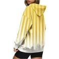 thumbnail image 3 of Plus Size Striped Hoodies for Women Drop Shoulder Long Sleeve Drawstring Oversize Fit Pocket Hooded Sweatshirt Tops (5XL, Yellow 01), 3 of 5