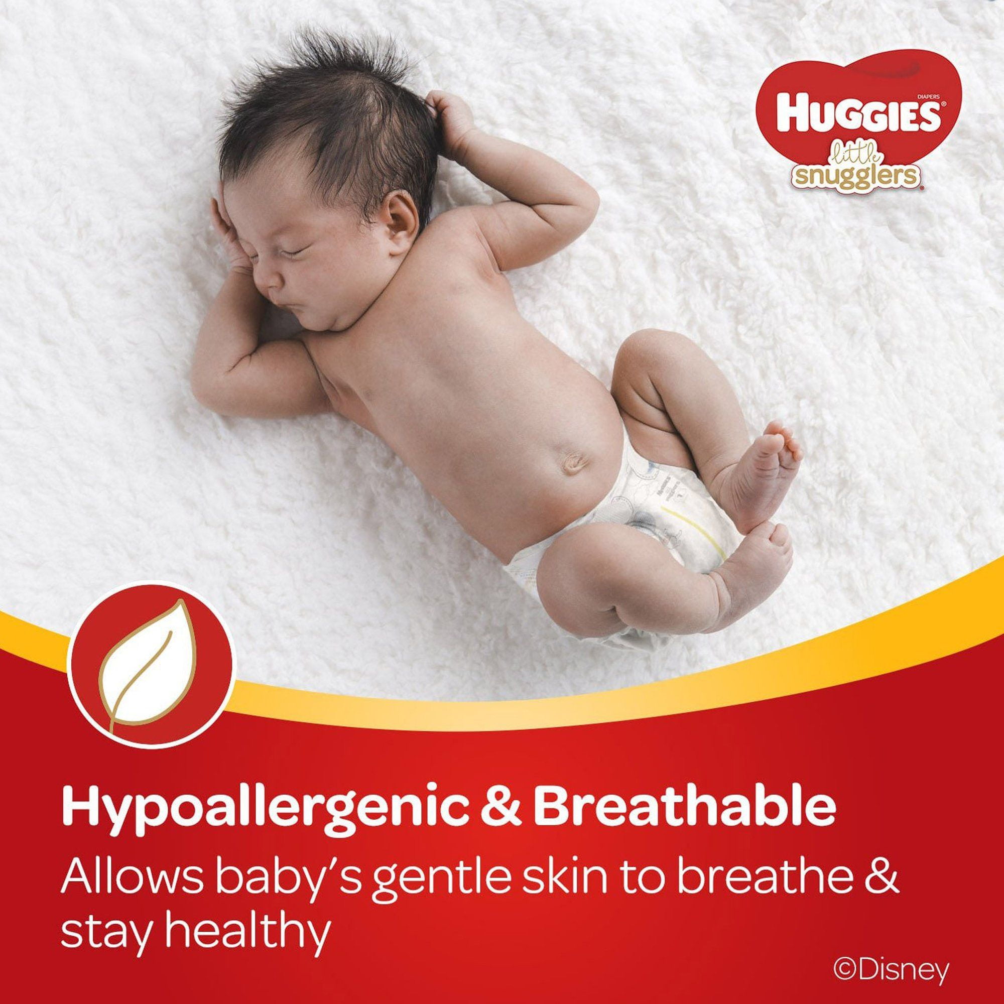 Huggies Little Snugglers Diapers, Heavy Absorbency, Size 1 (8 to 14 Pounds), 32 Count