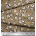 thumbnail image 2 of Soimoi Rayon Fabric Leaves & Rose Floral Print Fabric by the Yard 56 Inch Wide, 2 of 3