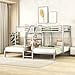 thumbnail image 3 of LZ LEISURE ZONE Metal Twin Over Twin & Twin Bunk Bed, Twin Triple Bunk Bed with Storage, Shelves and Staircase, Bunk Bed Twin Size, No Box Spring Needed, Silver, 3 of 4