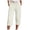 Beige, variant on Muslin Capri Pants for Women Loose Straight Leg Trousers Ladies Elastic Waist Beach Pant with Drawstring S Beige