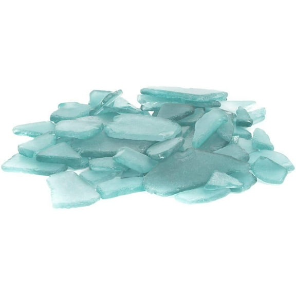 Aqua Blue Colored Sea Glass Mix | 11 Ounces of Sea Glass for Art Crafts and Decor