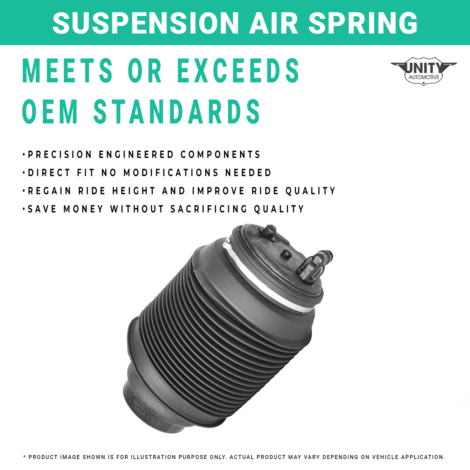 Unity Automotive Rear Left Air Spring Fits 2000-2006 BMW X5, 15-525001