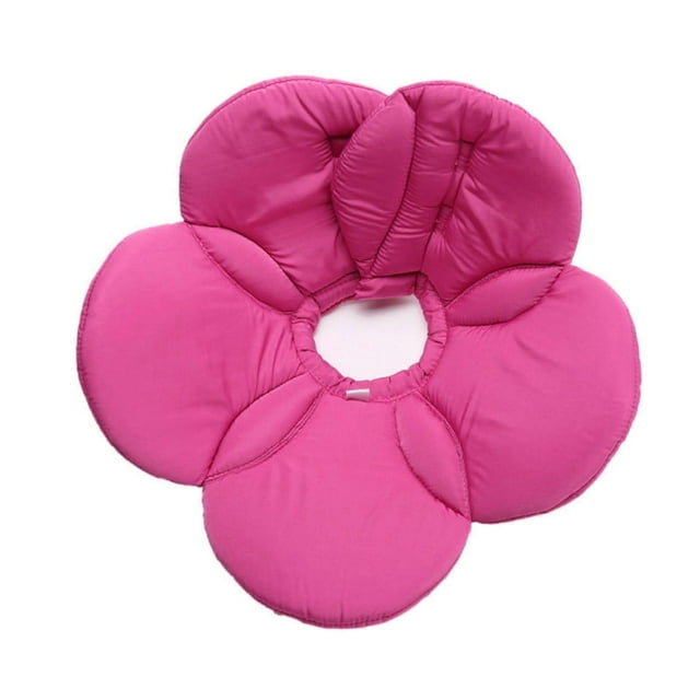 Comfortable Pet Recovery Cone Collar for Dogs and Cats, Padded Flower Design, Furry Animal Shape, Adjustable Size