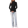thumbnail image 2 of INSPIRE CHIC Turtleneck Sweater for Women's Long Sleeve Basic Casual Knit Slim Pullover Tops XS Black, 2 of 6