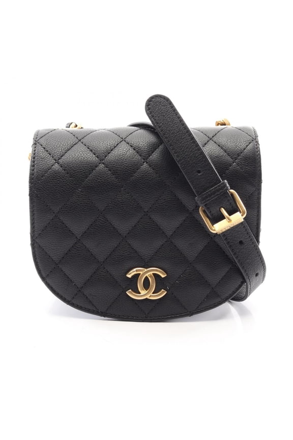 Pre-Owned Chanel Matelass Small Flap Shoulder Bag/Handbag, Calfskin Leather, Women's, Black