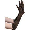 thumbnail image 1 of Long Opera Party 20s Satin Gloves Stretchy Adult Size Elbow Length,Brown, 1 of 4