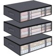 thumbnail image 1 of Juego de 3 cajas de almacenamiento debajo de la cama, bolsas de almacenamiento de ropa, cajas de almacenamiento debajo de la cama, cremallera duradera y asa reforzada, para ropa, ropa de cama, etc., 1 of 5
