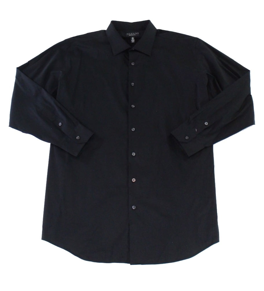Alfani - Mens Dress Shirts Deep Black Regular-Fit Button-Front $55 18 ...