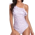 thumbnail image 2 of Trajes de baño de un hombro con volantes para mujer, traje de baño elástico transpirable con estampado de leopardo elegante para fiesta en la playa, 2 of 5