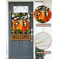thumbnail image 3 of Fall Pumpkin Welcome Garden Flags Double Sided, with 2 Cute Fall Decor Patterns, 28" x 40" Fall Polka Dots & Buffalo Plaid Pumpkin House Flag, Best For Fall/Thanksgiving Decorations Outside, 3 of 6