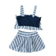 thumbnail image 3 of Fesfesfes Clearance Little Girls Two Piece Tankini Swimsuit Summer Breathable Bathing Suit Beach Rash Guard Swimwear for Children 4-8 Years(Navy,5 Years), 3 of 5