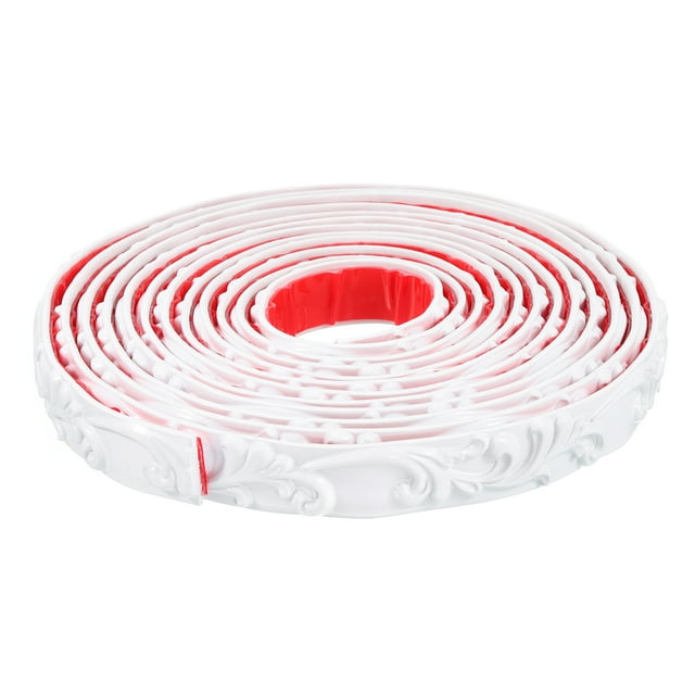 Uxcell Moldura de Pared Flexible, Moldura de Borde Autoadhesiva de 1" x 16.4 Pies, Blanca
