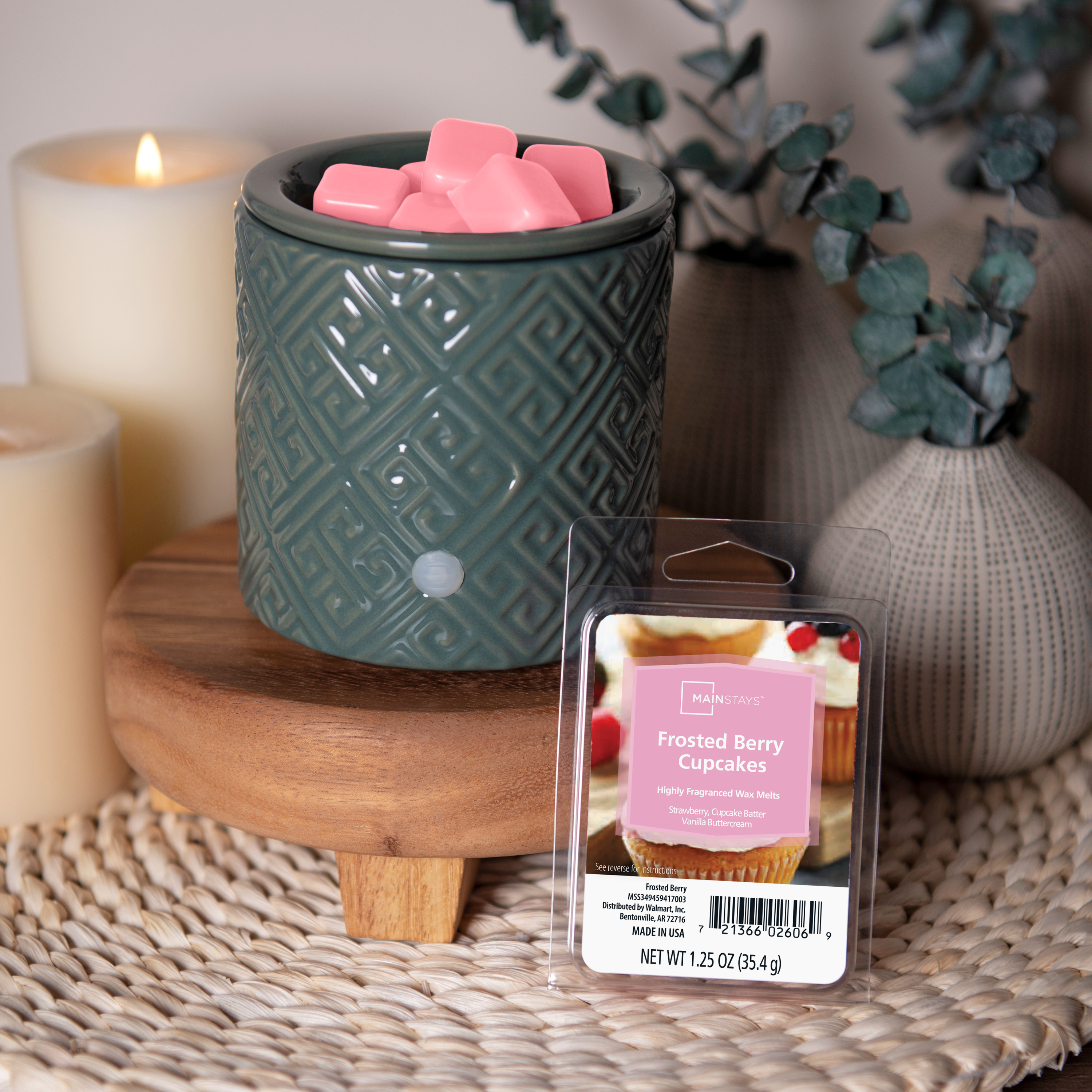 Mainstays 6 Cube Wax Melts, Frosted Berry Cupcake, 1.25 oz