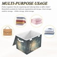 thumbnail image 6 of Yayeee Collapsible Cube Storage Bin with Lid Fabric Closet Decorative Basket with Handles, Retro Forest, 6 of 7