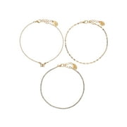 Time and Tru Women's Goldtone Butterfly Motif Anklet Set, 3 Pieces