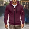 thumbnail image 5 of Zip Up Hoodie for Men Fall Lightweight Tapered Long Sleeve Hooded Jacket with Zippered Pocket Solid Color Men Hoodies, 5 of 8