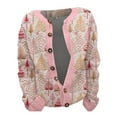 thumbnail image 4 of DDAPJ pyju Christmas Cardigan for Women Ugly Funny Xmas Tree Print Button Up Cardigans Fall Winter Knitted Outerwear Jacket Multicolor XXL, 4 of 5