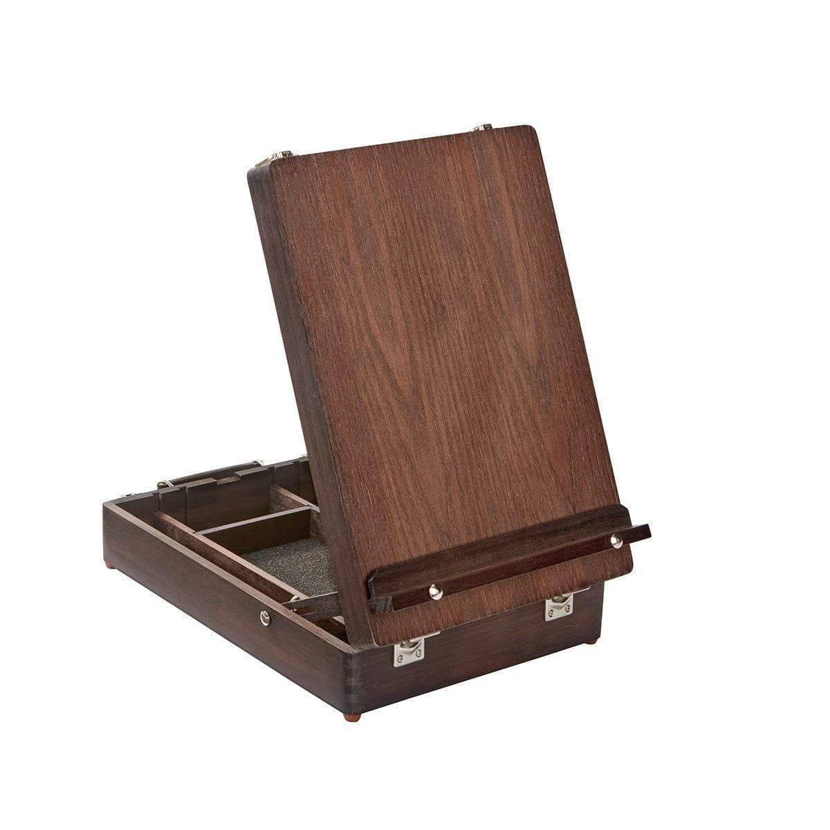 KINGART® Wooden Tabletop Easel Art Box, Adjustable & Portable, Espresso  Finish