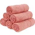 thumbnail image 7 of Ksopiavobs Ultra Soft Washcloths 6 Pack Cotton Face Cloths Wash Cloths Set - Large Bathroom WashCloth 13 x 13 Inches (Coral), 7 of 7