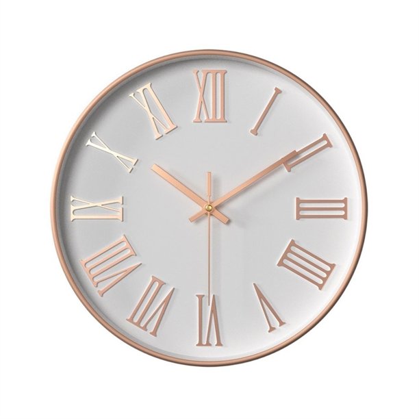 Reloj de cuarzo de lujo ligero moderno reloj montado en la pared reloj silencioso montado en la pared del dormitorio