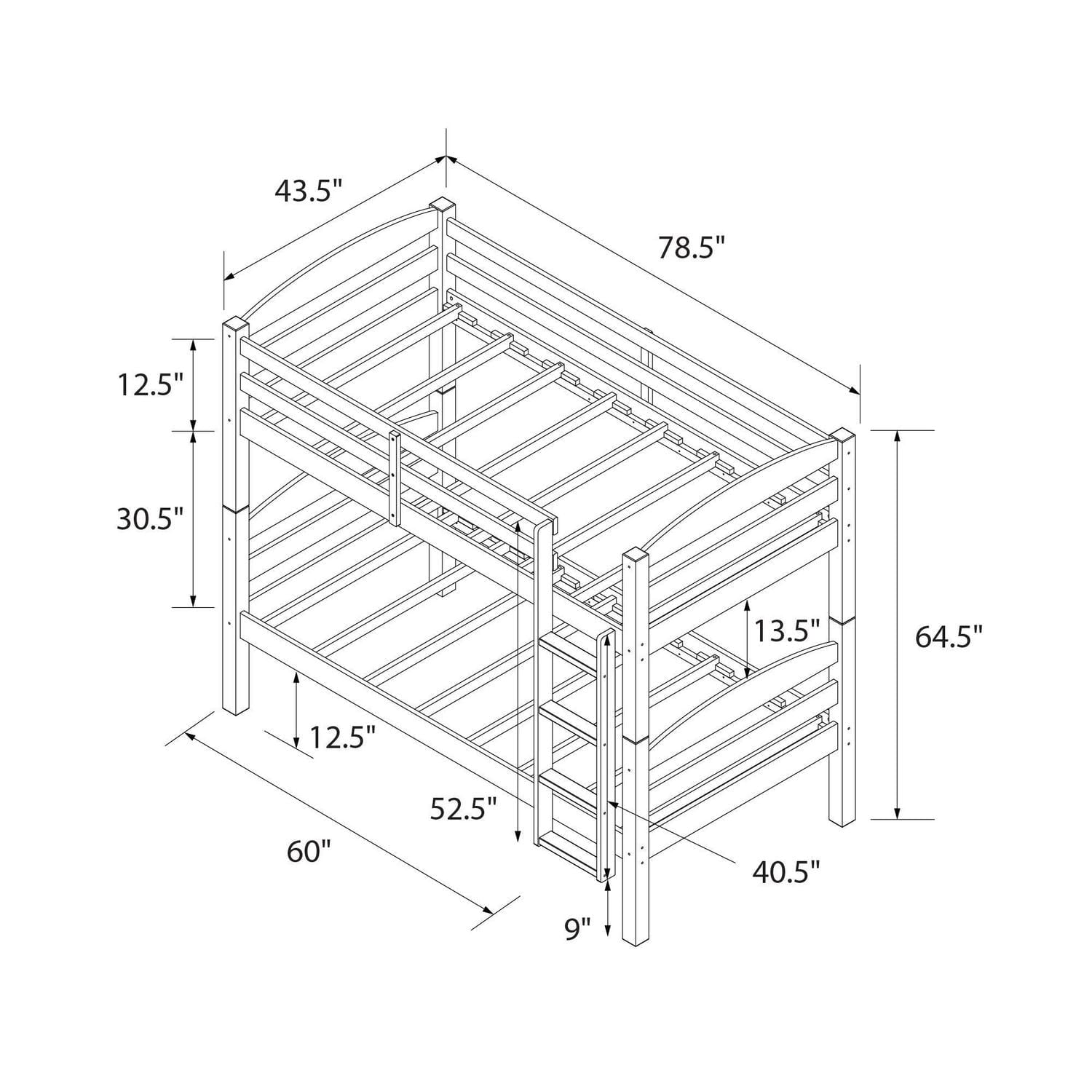 Better Homes & Gardens Leighton Wood Twin-Over-Twin Bunk Bed