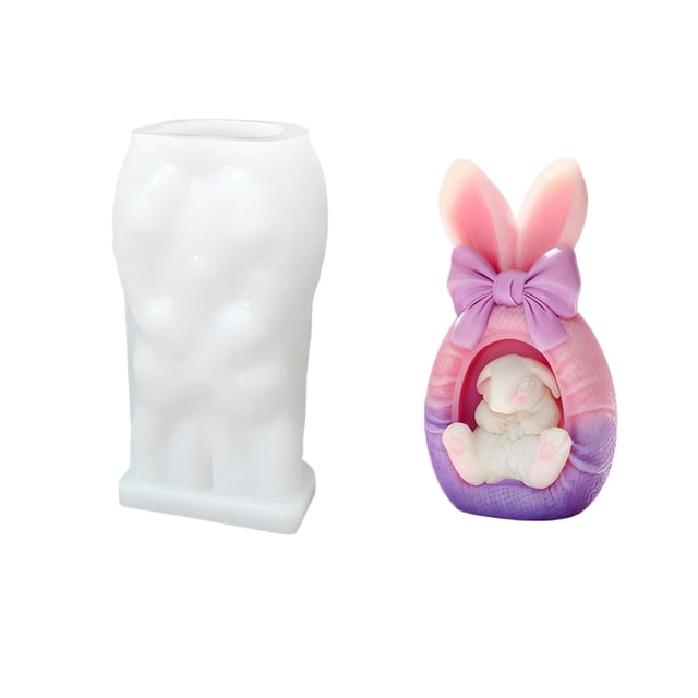 TIELUTT Silicone for Rabbit Ear Candles DIY Cute Rabbit Desktop Item Aroma Diffuser Gypsum Bead for Resin Silicone Pad Stir Sticks Long for Resin Casting Hands Coloring Agent