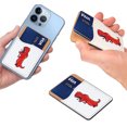 thumbnail image 4 of WIRESTER 2pcs Set Self-Adhesive PU Leather Card Holder Stick on Pocket Credit Card Case Pouch Wallet for Apple Samsung Motorola LG Smart Phones - Red T-Rex Dinosaur, Raccoon, 4 of 6