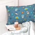 thumbnail image 4 of KLL Teeth Cosmonaut Pillow Covers Envelope Closure,Super Soft and Cozy Fuzzy Fleece Pillow Case Cover (No pillow core） 16"x24", 4 of 5