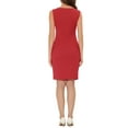 thumbnail image 3 of Vestido de Sheath sin mangas para mujer Inspire Chic, vestido de trabajo, cuello barco, rojo, XS, 3 of 6