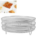 thumbnail image 4 of GYZOUKA 3PCS Fryer Rack Set 8 Inch Dehydrator Rack 304 Stainless Steel Stackable Multi Layer Fryer Basket (Round), 4 of 8