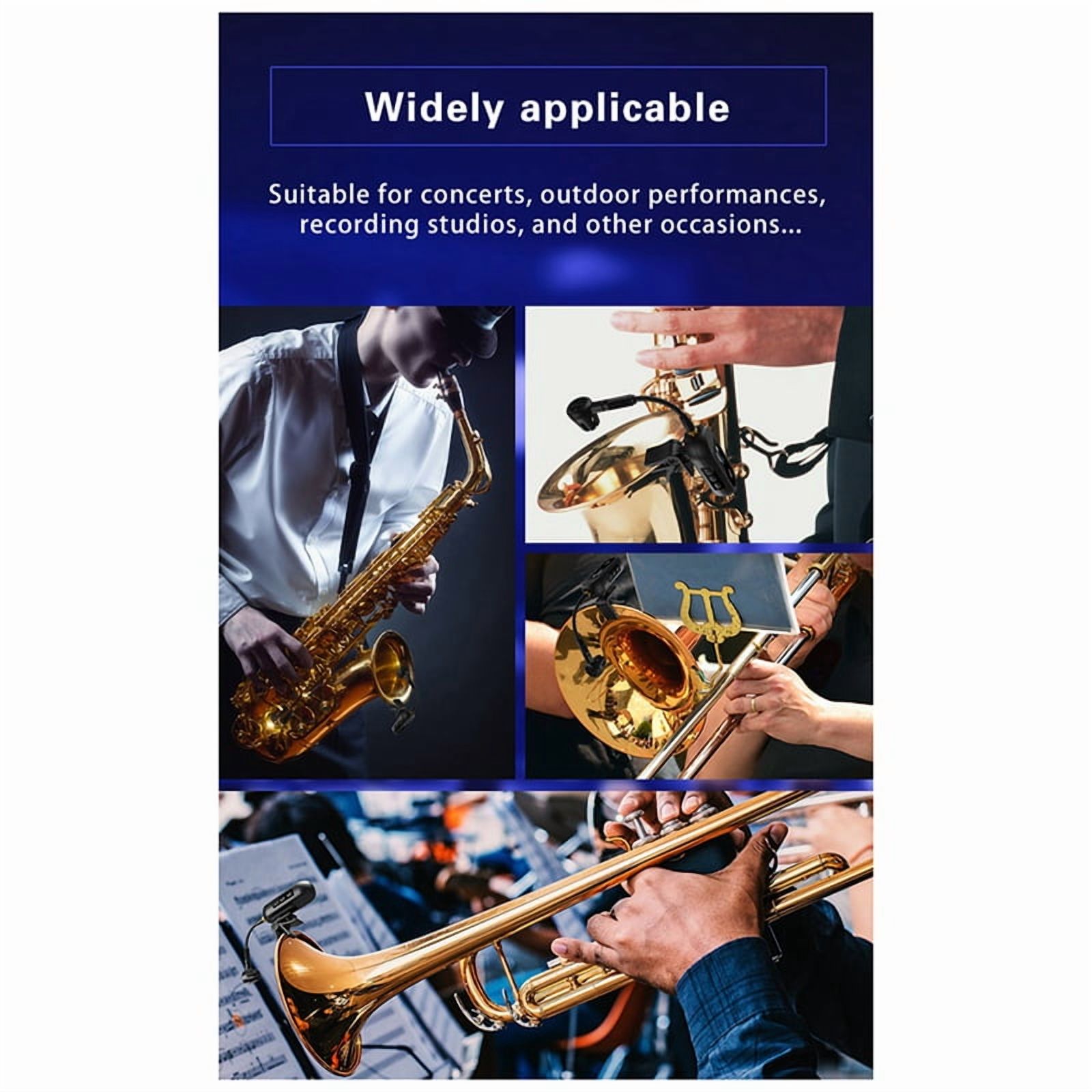 Saxophone Instrument Dedicated Wireless Microphone Outdoor Stage Small Microphone Instrument Wireless Clip Microphone,1 set * Saxophone Wireless Microphone,Black