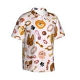 thumbnail image 2 of Balery Cute Dog Print Men's Hawaiian Shirts Short Sleeve Beach Shirt Relaxed Fit Vacation Button Down Shirts-Small, 2 of 9