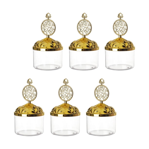 6 tarros de caramelos con tapa para cocina, bodas, chocolates, regalos. Anillos áureos
