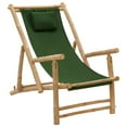 thumbnail image 4 of vidaXL Patio Deck Chair Sling Chair for Balcony Deck Porch Bamboo and Canvas, 4 of 10