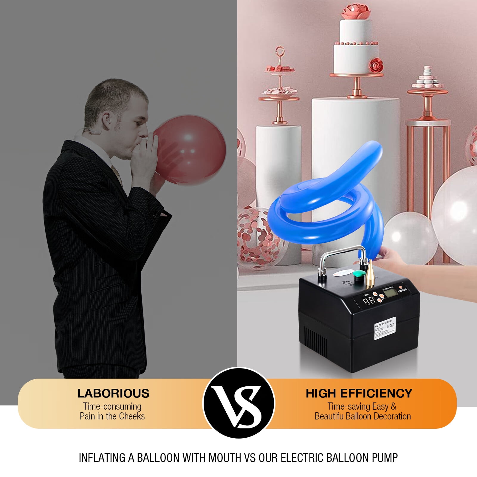 Aiqidi Electric Air Balloon Pump B231 Lagenda Portable Balloon Inflator Air  Blower Inflatable Pump with Timer for Party Christmas Decoration 1400W 