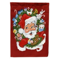 Carolines Treasures PJH3022GF Santa Claus Wreath of Cheer Flag Garden Size  Small multicolor