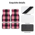 thumbnail image 5 of Crystal Fleece Car Floor Mats Set Of Four - Bottom Injection Molded For Easy Installation To Prevent Interior Contamination Suitable For Most Cars Hotpink Buffalo Plaid Check Tartan Scotland_3, 5 of 7