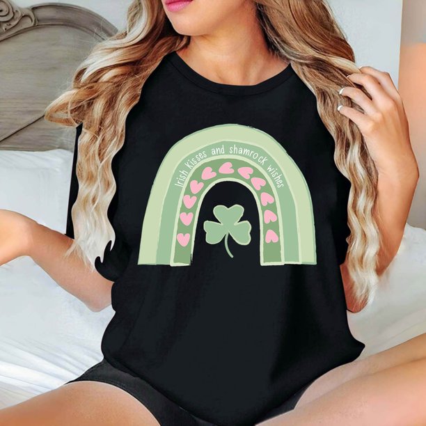 Puntoco Liquidación de camisetas cortas para mujer Camiseta de manga corta con cuello redondo y estampado informal a la moda para mujer