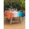thumbnail image 3 of Outdoor Tablecloth with Umbrella Hole for Patio/Picnic/Party/Camping, Orange Blue Teal Ombre Waterproof Table Cloth Rectangle Table Cover Washable, Contemporary Abstract Gradient (54"x 80"), 3 of 8