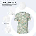 thumbnail image 3 of Rateoe Daisies Flowers Pattern Men’s Baseball Short Sleeve Polo Shirt, Midweight Men's Shirt Golf Shirt Polo Shirts Quick Dry Short-4X-Large, 3 of 7