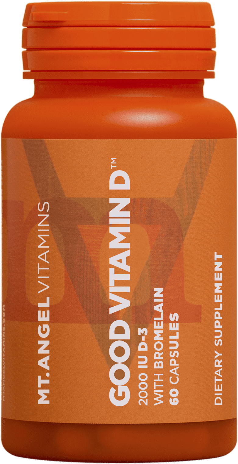 Mt. Angel Vitamins - Good Vitamin D, 2000 IU D-3 with Bromelain (60 Capsules)
